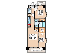 スプランディッド難波ＷＥＳＴⅡの物件間取画像